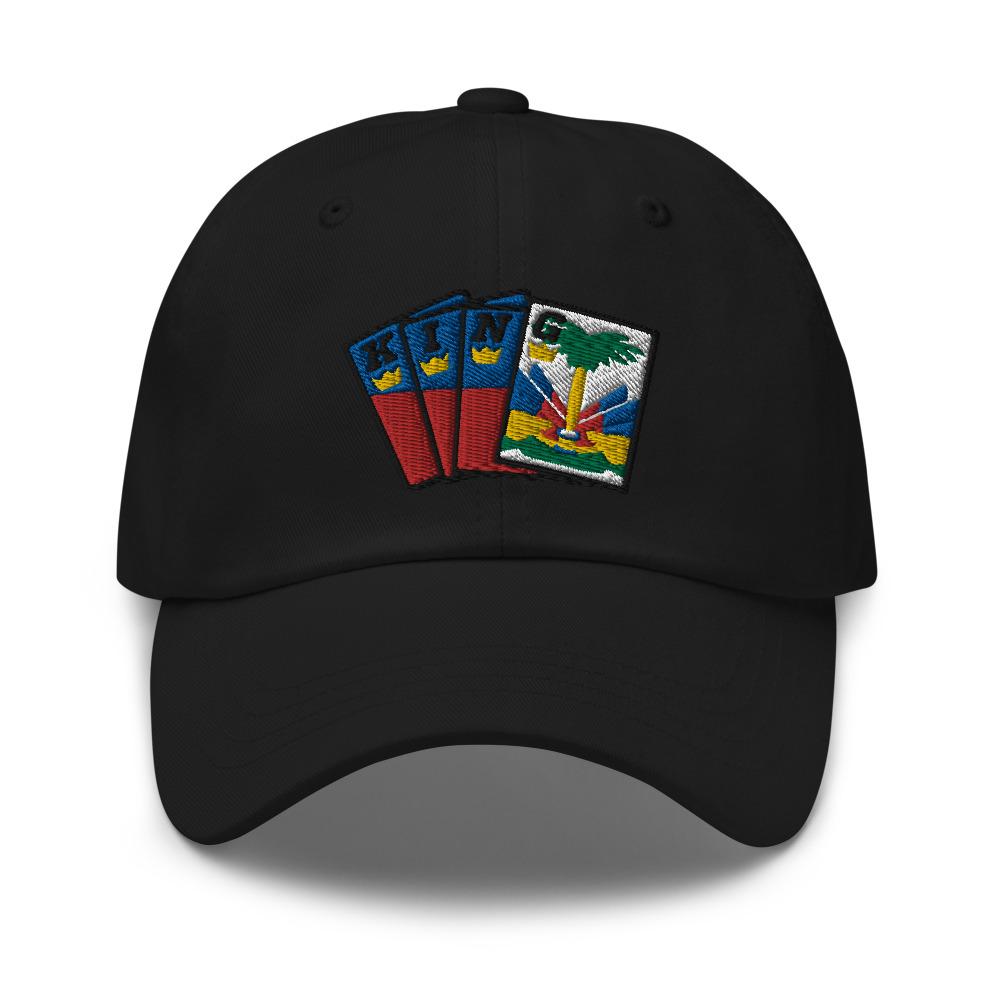 Men's Royal Crush King Card Dad Hat Cap Haiti - Black