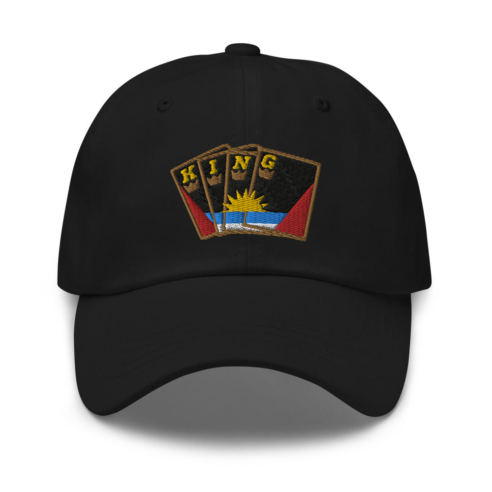 Men's Royal Crush King Card Dad Hat Cap Antigua - Black