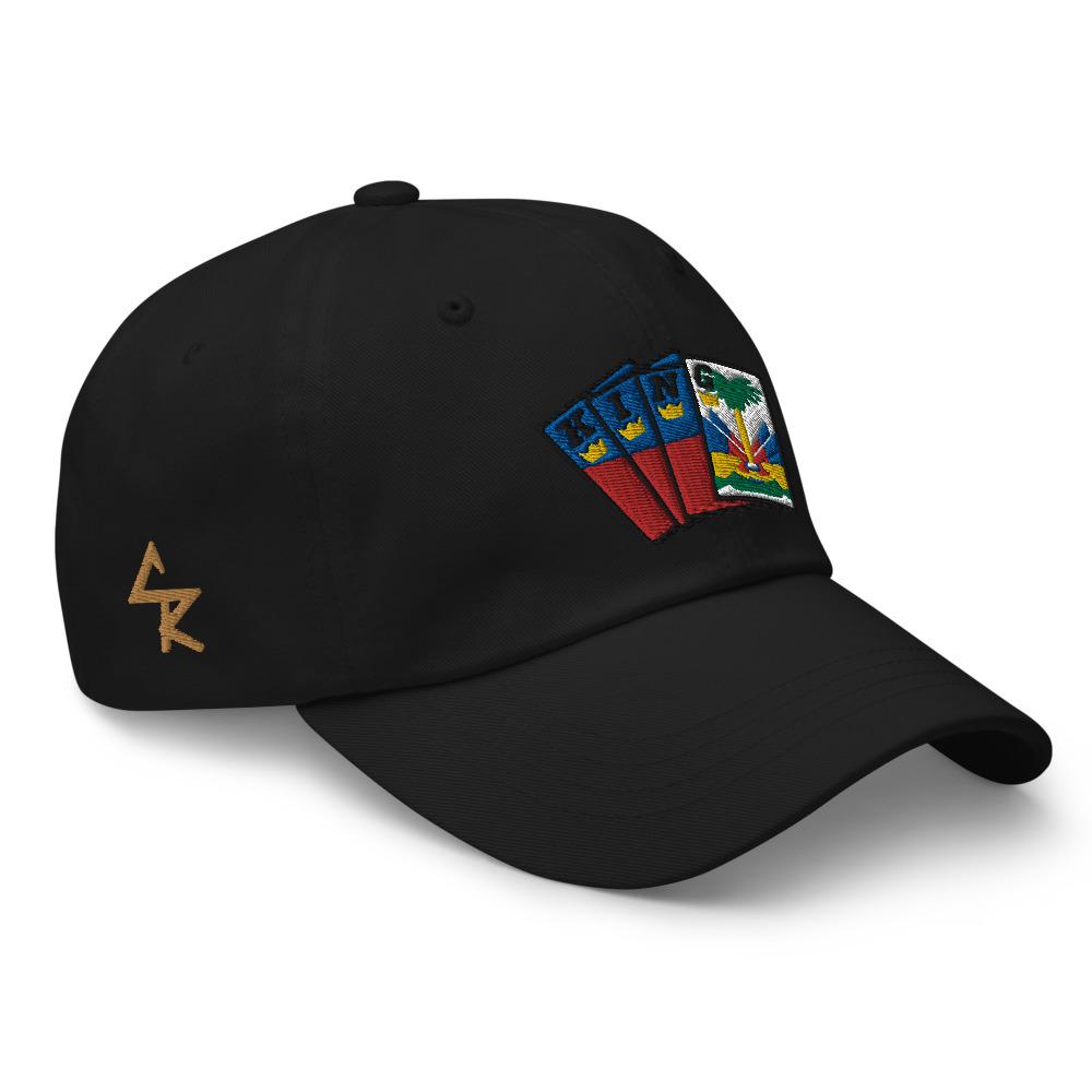 Men's Royal Crush King Card Dad Hat Cap Haiti - Black