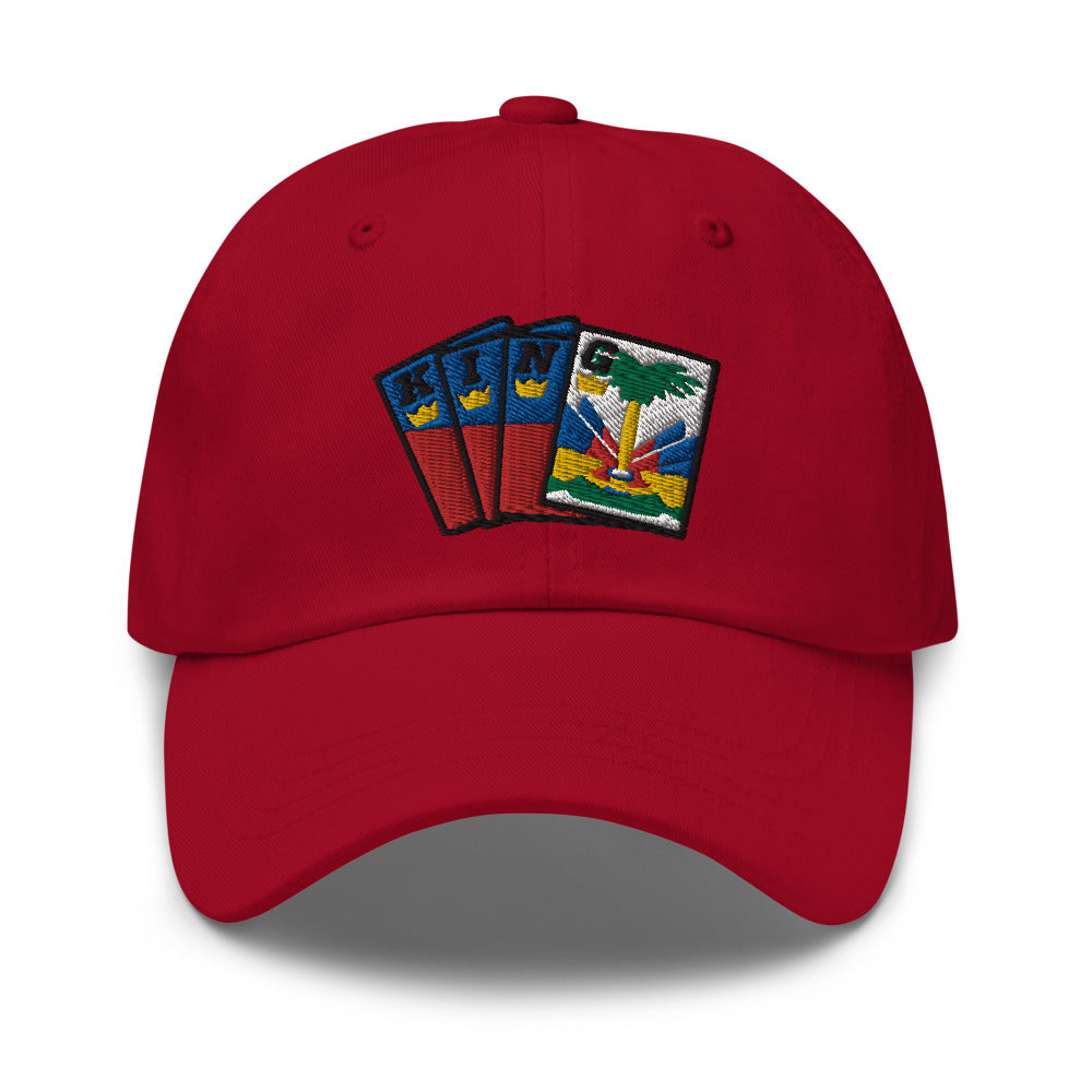 Men's Royal Crush King Card Dad Hat Cap Haiti - Red