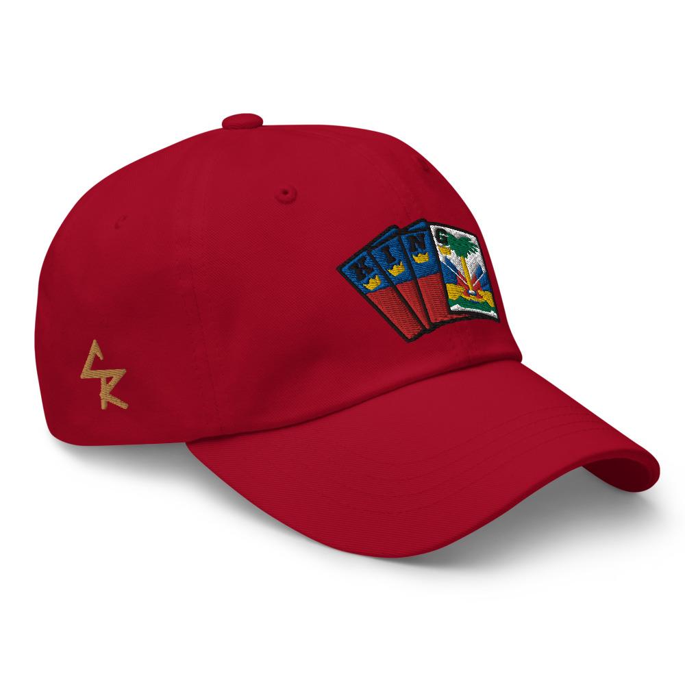 Men's Royal Crush King Card Dad Hat Cap Haiti - Red