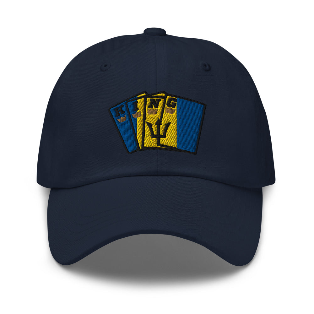 Men's Royal Crush King Card Dad Hat Cap Barbados - Navy Blue