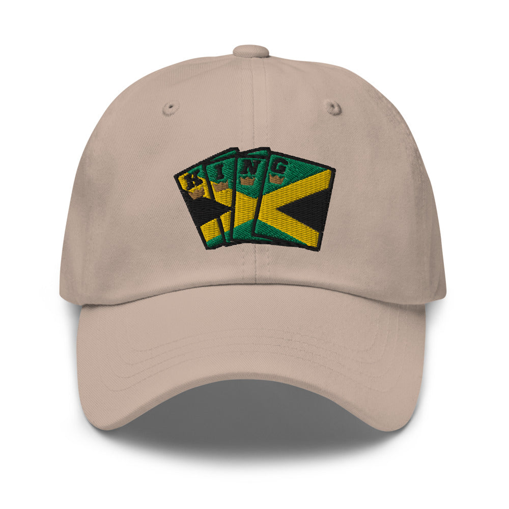 Men's Royal Crush King Card Dad Hat Cap Jamaica - Ivory/Cream