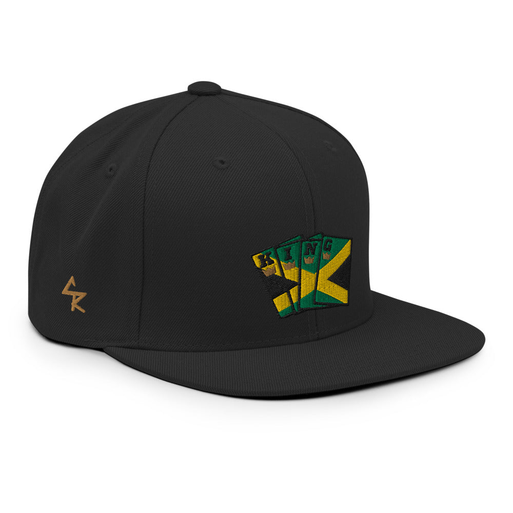 Men's Royal Crush King Card Snapback Jamiaca - Black