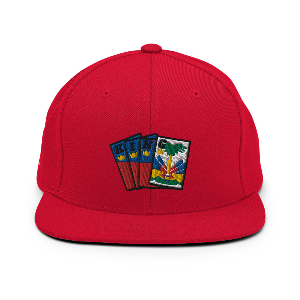 Men's Royal Crush King Card Snapback Haiti - Red