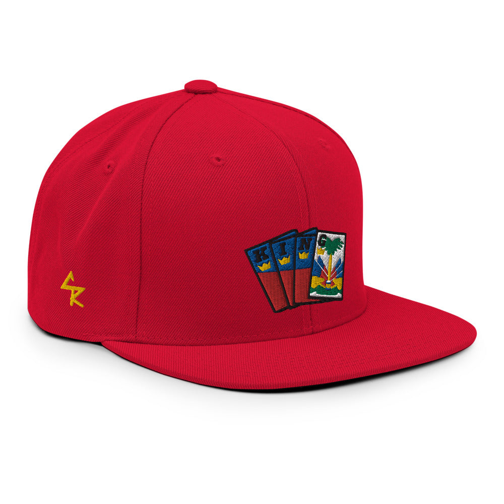 Men's Royal Crush King Card Snapback Haiti - Red
