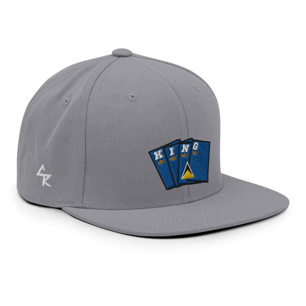 Men's Royal Crush King Card Snapback St. Lucia - Grey