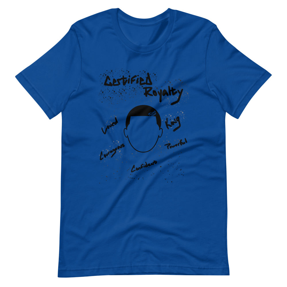 Men's Dark Caesar King T-shirt with words of affirmations - Royal Blue