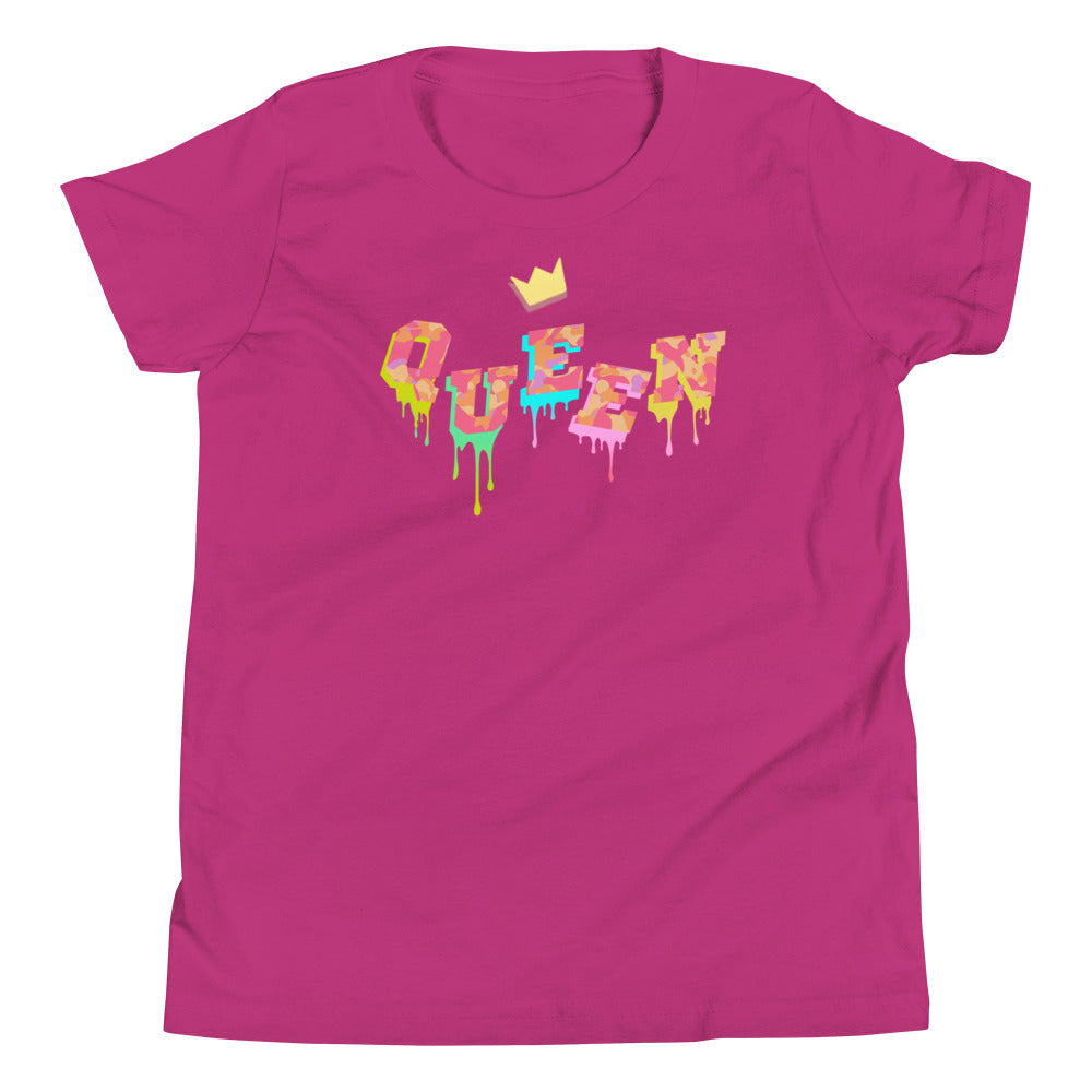 Girls Camo Drip Queen T-shirt