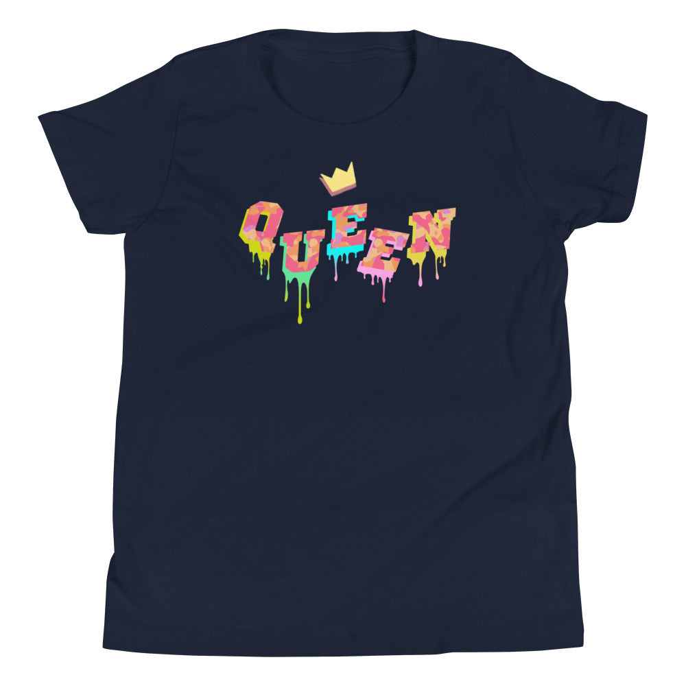 Girls Camo Drip Queen T-shirt